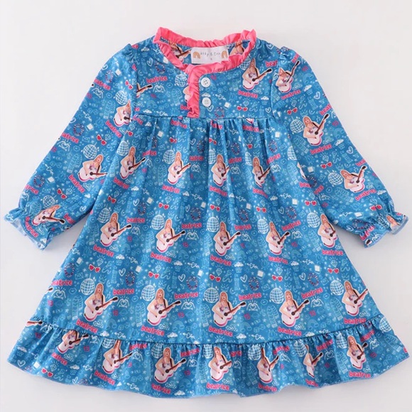 abby & evie Other - Blue music fan girl pajamas dress